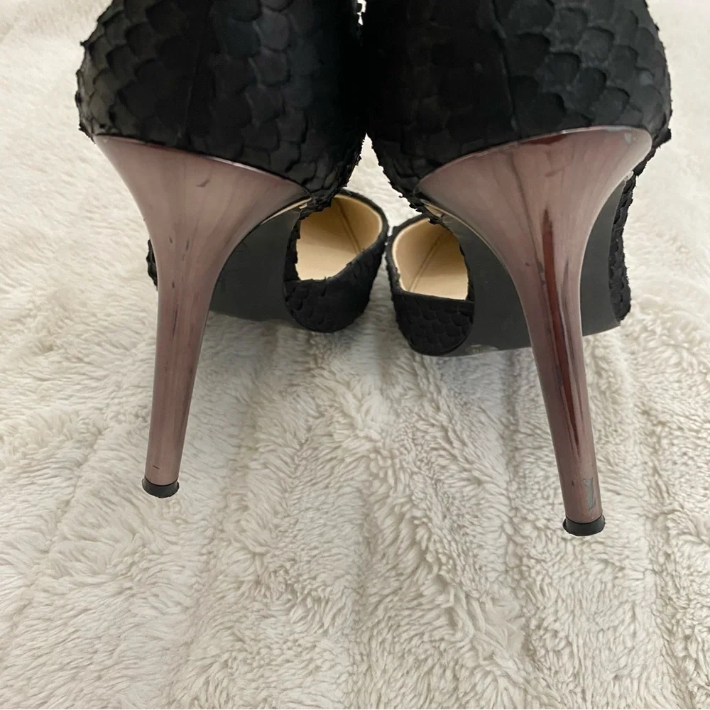 Jessica Simpson Pheona Pump Black Leather Pointed Toe Stiletto Heels Size 9